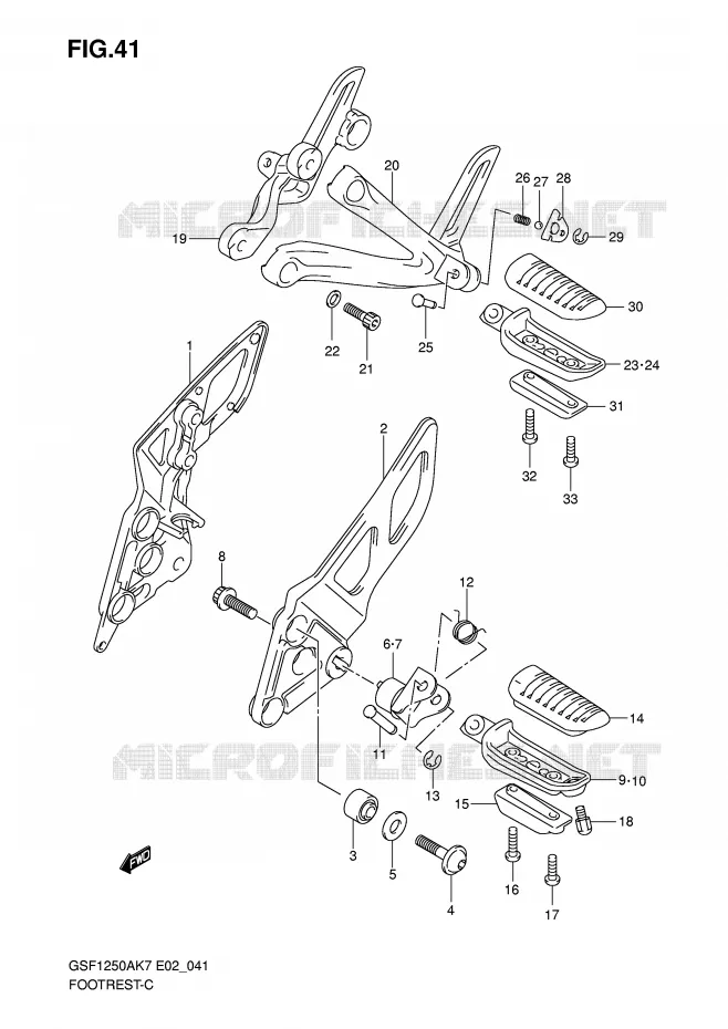 FOOTREST Suzuki MOTO 1250 BANDIT-S 2010  GSF1250SAL0(E2)