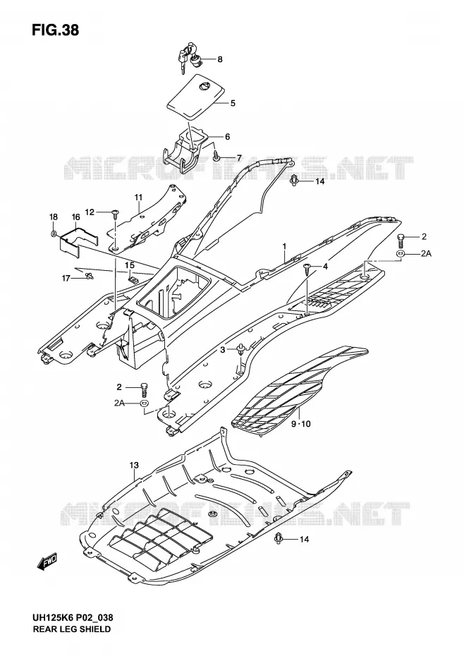 FOOTREST Suzuki SCOOTER 125 BURGMAN 2003  UH125K3(P2)
