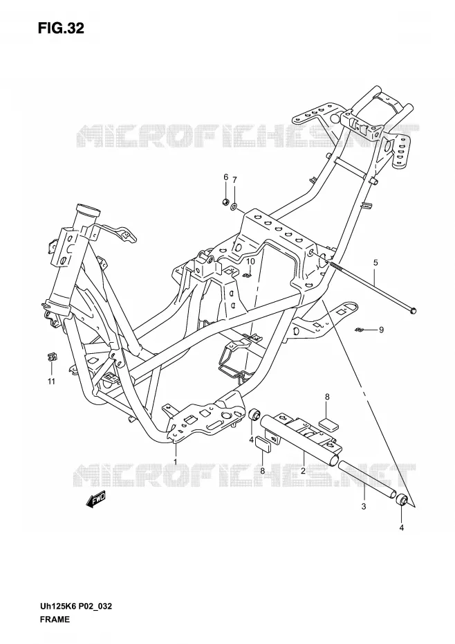 FRAME Suzuki SCOOTER 125 BURGMAN 2004  UH125K4(P2)
