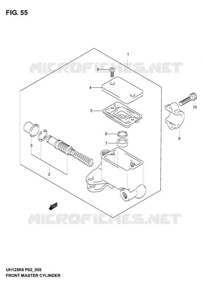 FRONT HOOFDREMCILINDER (MODELE K2/K3) Suzuki SCOOTER 125 BURGMAN 2002  UH125K2(P2)