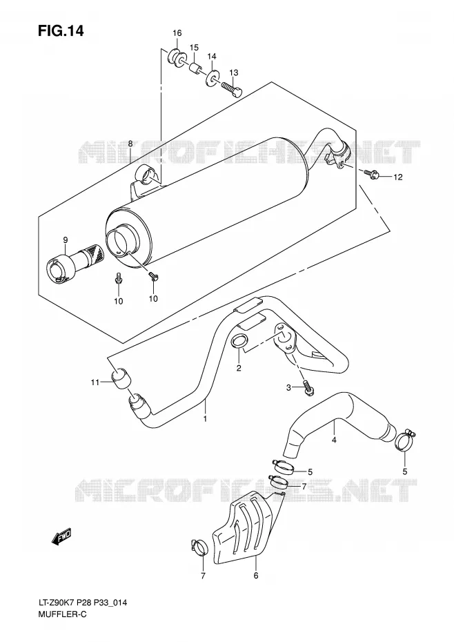 GELUIDDEMPER Suzuki QUAD 90 QUADSPORT 2009  LT-Z90ZK9(P28/P33)