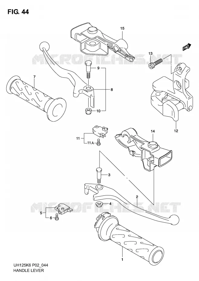 HANDGRIPS - LEVERS Suzuki SCOOTER 125 BURGMAN 2002  UH125K2(P2)