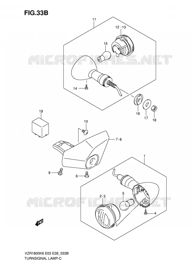 INDICATOREN (VZR1800ZK7/ZK9) Suzuki MOTO 1800 INTRUDER 2008  VZR1800K8(E3/E28)