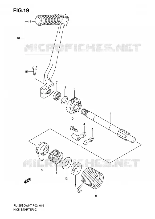 KICKSTARTER Suzuki SCOOTER 125 FL 2007  FL125SDWK7(P2)