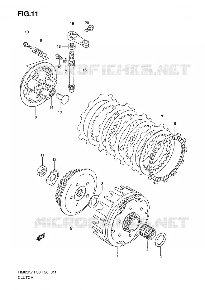 KOPPELING Suzuki MOTO 85 RM 2009  RM85K9(P3/P28)