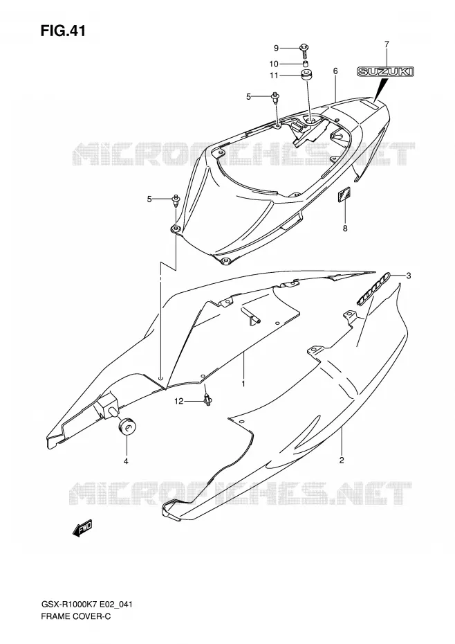 KUIP (MODEL K7) Suzuki MOTO 1000 GSX-R 2008  GSX-R1000U2K8(E2)