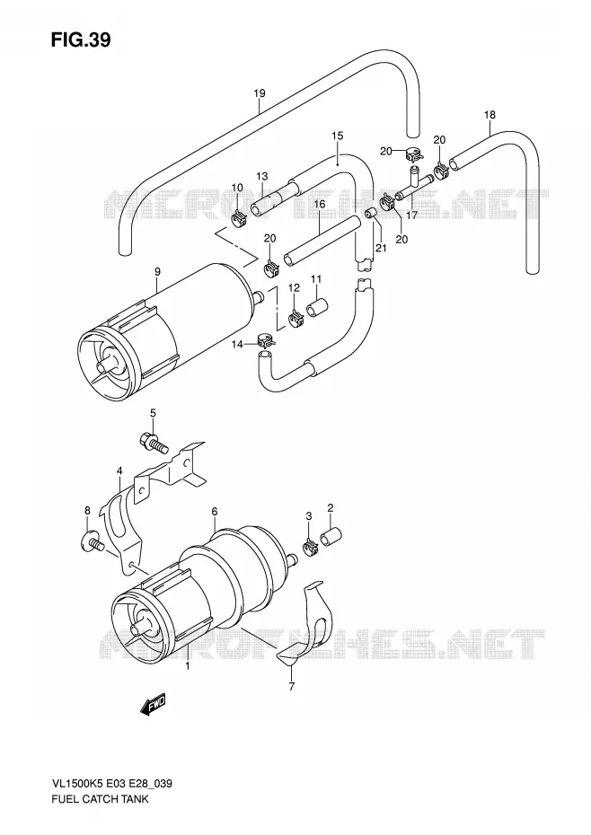 OVERLOOP BENZINETANK Suzuki MOTO 1500 BOULEVARD 2009  VL1500K9(E3/E28)