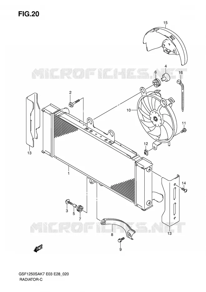RADIATOR Suzuki MOTO 1250 BANDIT-S 2008  GSF1250SAK8(E3/E28)