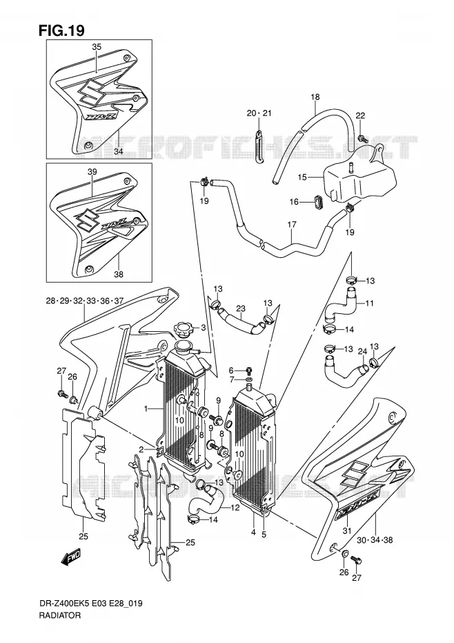 RADIATOR Suzuki MOTO 400 DR-Z 2005  DR-Z400EK5(E3/E28)
