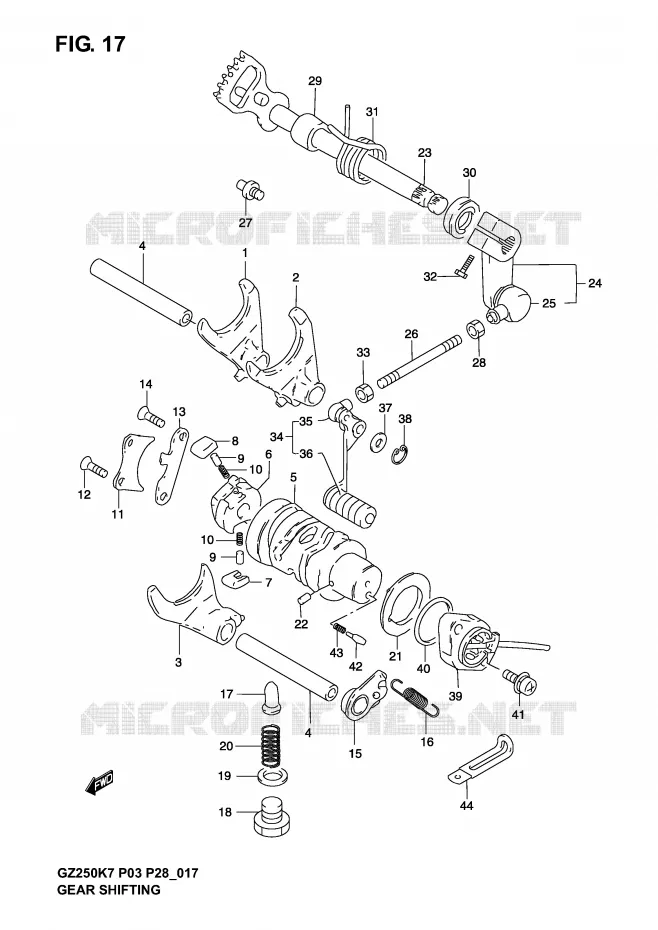 SCHAKELEN ASSY Suzuki MOTO 250 MARAUDER 2007  GZ250K7(P3)