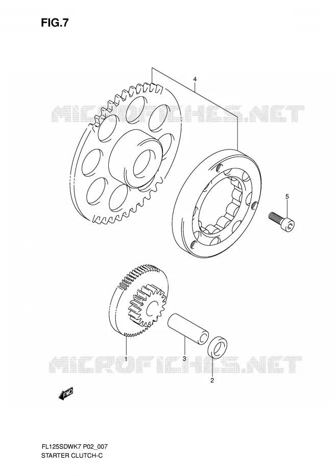 STARTMOTOR CLUTCH Suzuki SCOOTER 125 FL 2009  FL125SDWK9(P2)