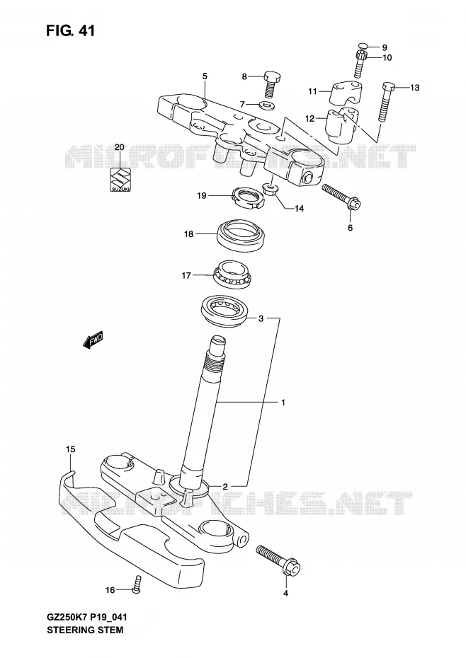 STUURKOLOM Suzuki MOTO 250 MARAUDER 2007  GZ250K7(P19)