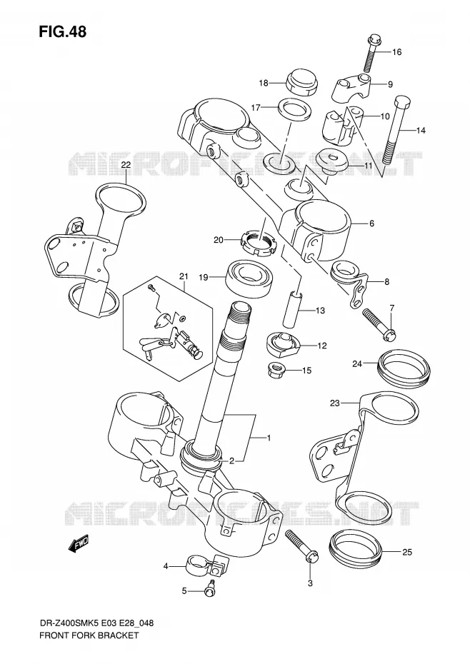 STUURPEN (MODEL K5/K6) Suzuki MOTO 400 DR-Z 2006  DR-Z400SMK6(E3/E28)