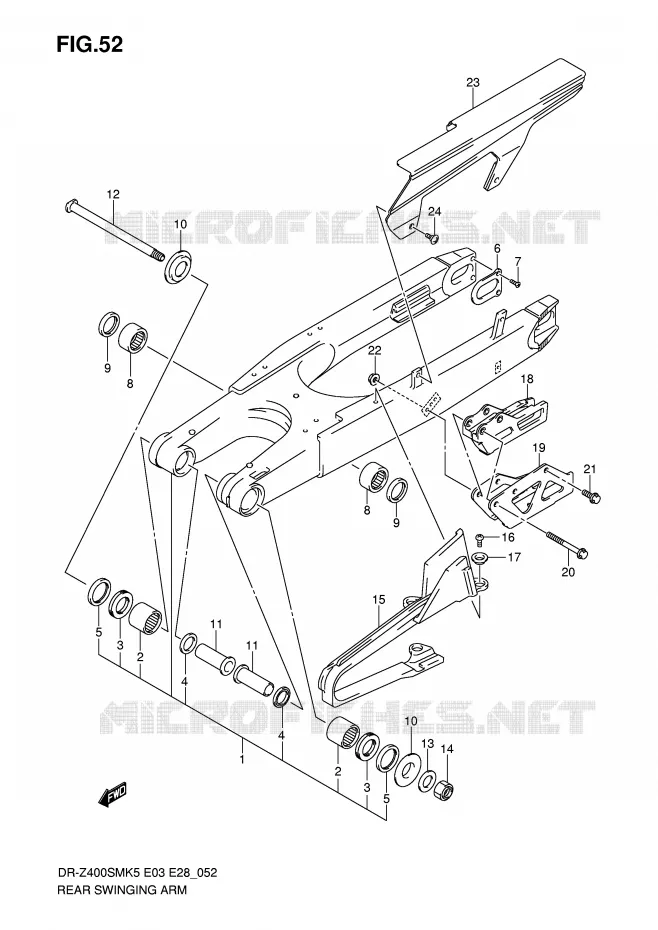 SWINGARM Suzuki MOTO 400 DR-Z 2006  DR-Z400SMK6(E3/E28)