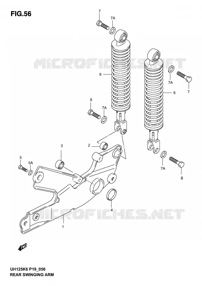 SWINGARM Suzuki SCOOTER 125 BURGMAN 2004  UH125K4(P2)