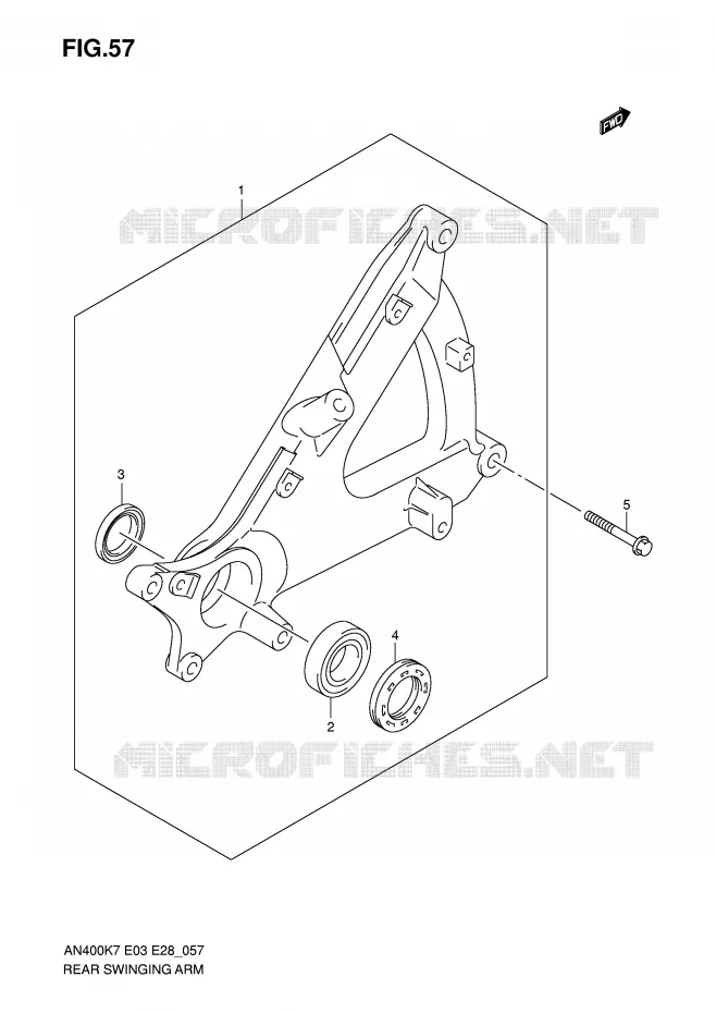 SWINGARM Suzuki SCOOTER 400 BURGMAN 2010  AN400L0(E3/E28)