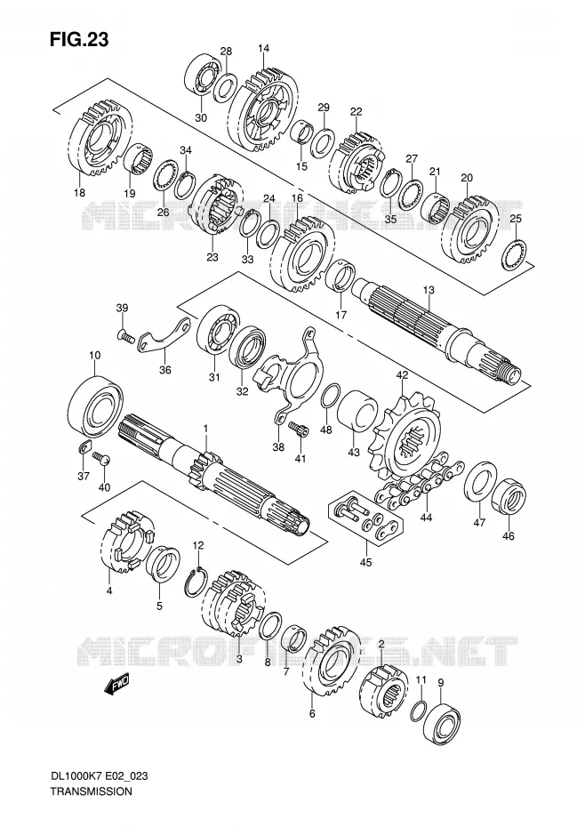TRANSMISSION Suzuki MOTO 1000 V-STROM 2010  DL1000L0(P37)