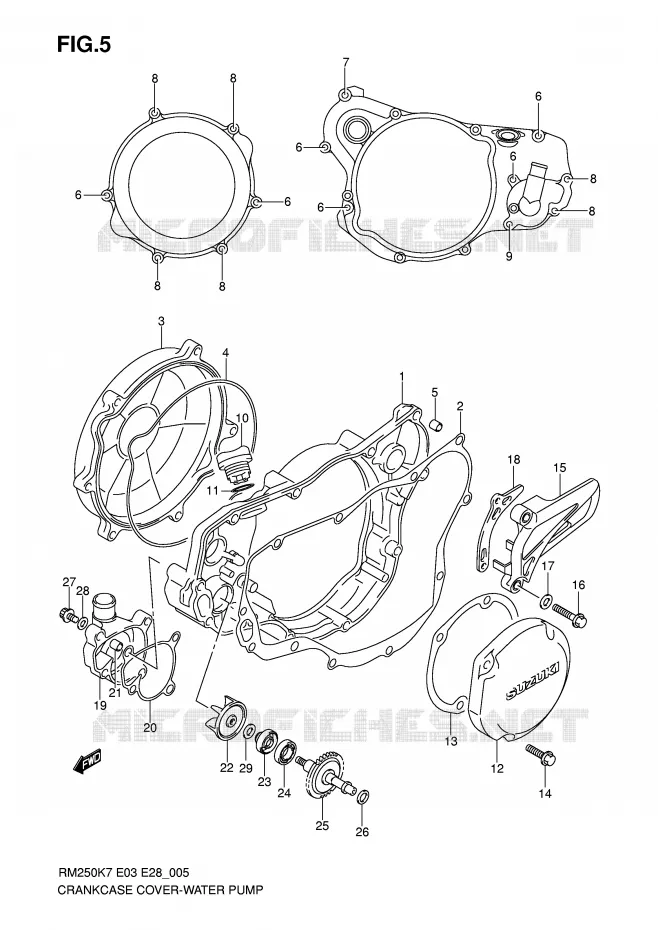 WATER POMPHUIS Suzuki MOTO 250 RM 2007  RM250K7(E3/E28)