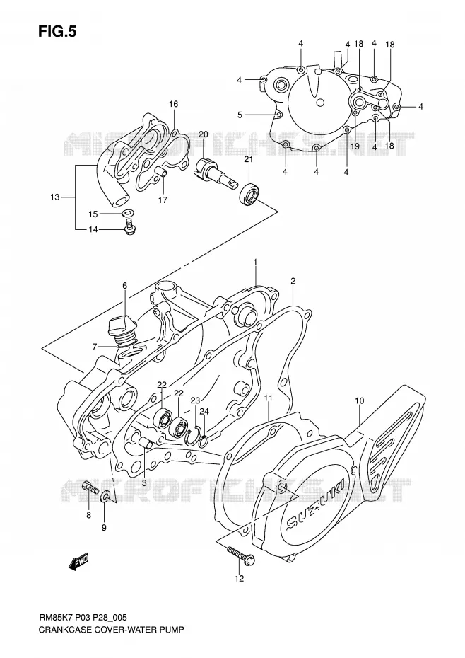 WATER POMPHUIS Suzuki MOTO 85 RM 2008  RM85LK8(P3/P28)