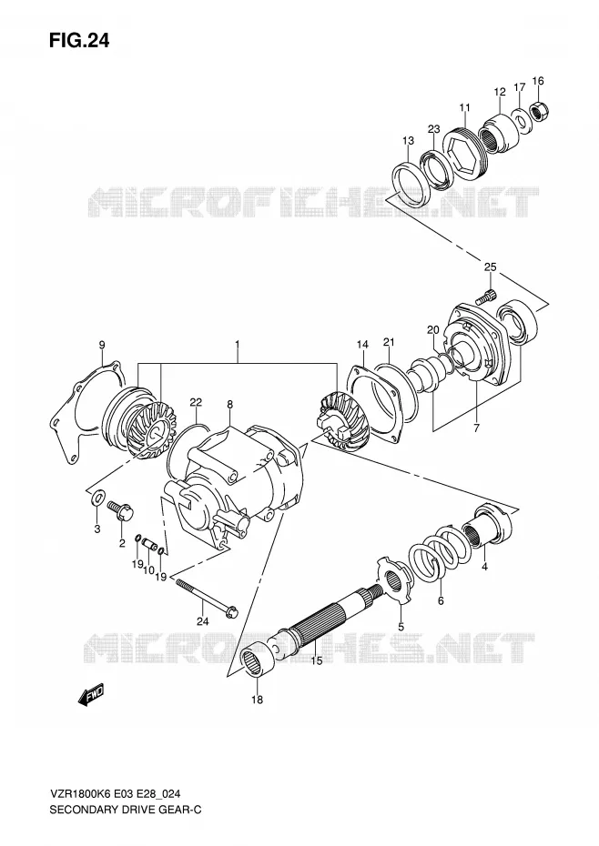 AANDRIJFAS (MODEL K6/K7) Suzuki MOTO 1800 INTRUDER 2009  VZR1800K9(E3/E28)