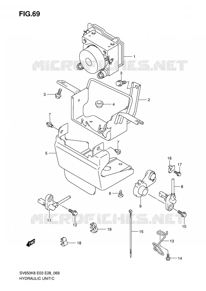 ABS(SV650AK8/SAK8/AK9/SAK9/SAL0) Suzuki MOTO 650 SV-S 2010  SV650SL0(E3/E28)