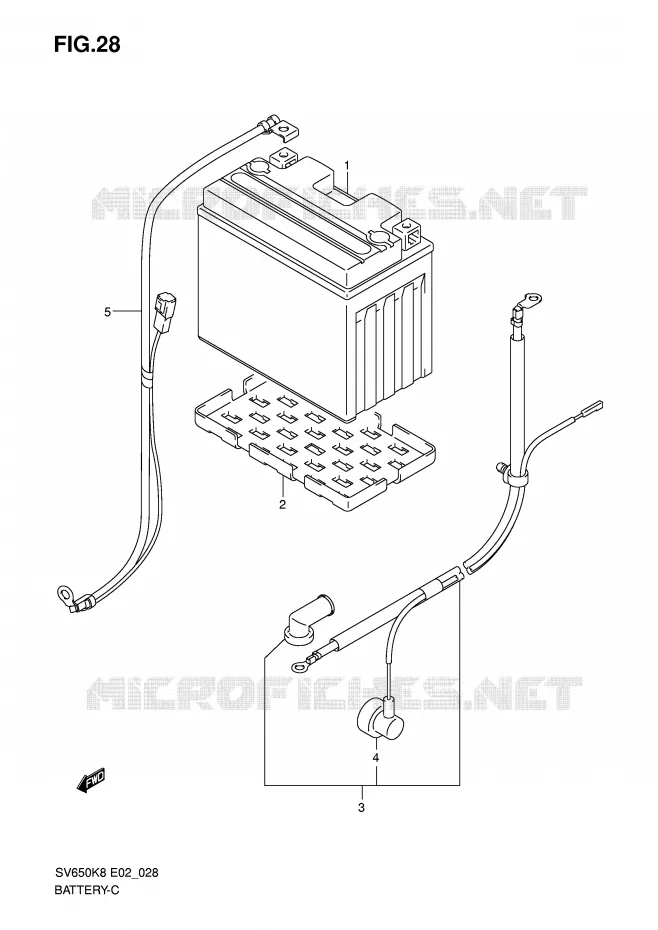 ACCU (FOR SV650A/SV650UA/SV650SA/SV650SUA/ASU) Suzuki MOTO 650 SV 2009  SV650AK9(E2)