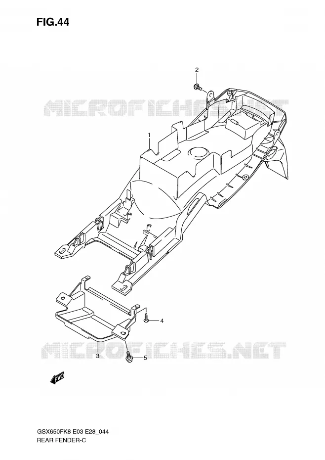 ACHTERSPATBORD Suzuki MOTO 650 GSX-F 2009  GSX650FAK9(E3/E28)