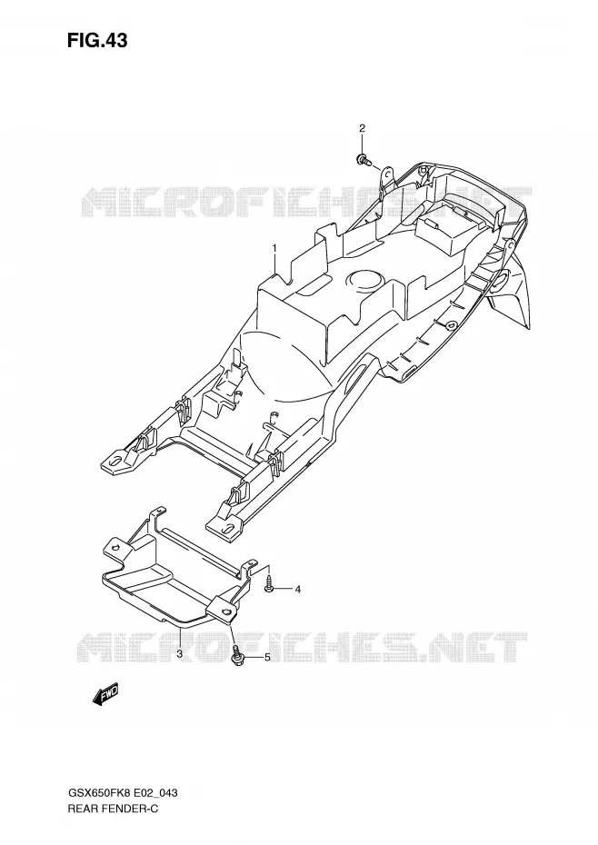 ACHTERSPATBORD Suzuki MOTO 650 GSX-F 2009  GSX650FK9(E2)
