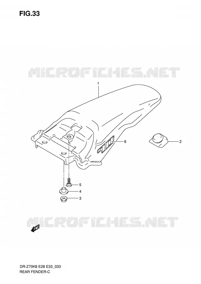 ACHTERSPATBORD Suzuki MOTO 70 DR-Z 2012  DR-Z70L0(E28/E33)