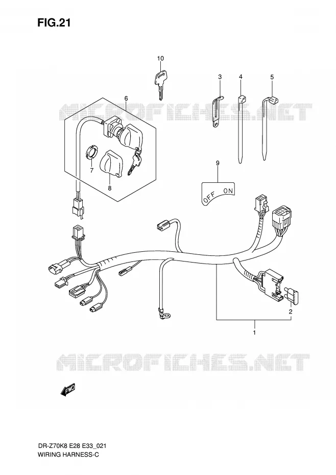 BEDRADING Suzuki MOTO 70 DR-Z 2011  DR-Z70L0(E28/E33)