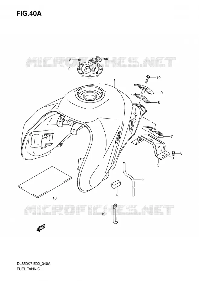 BENZINETANK (MODEL K8) Suzuki MOTO 650 V-STROM 2008  DL650U3K8(E2)
