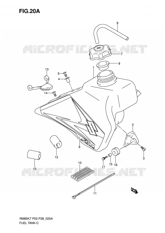BENZINETANK (MODEL K8) Suzuki MOTO 85 RM 2010  RM85LL0(P3/P28)