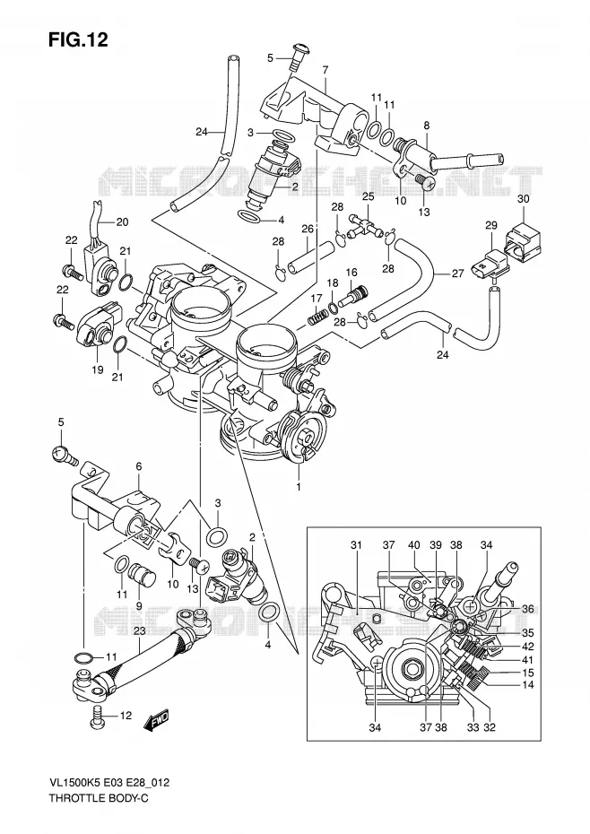 BRANDSTOFINJECTIE ASSY Suzuki MOTO 1500 BOULEVARD 2009  VL1500TK9(E3/E28)
