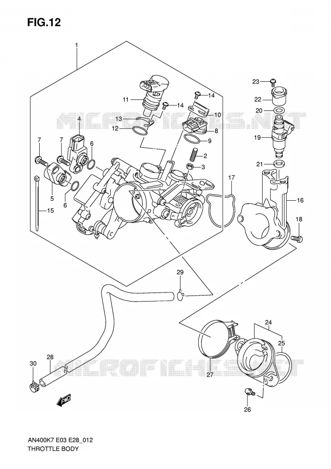 BRANDSTOFINJECTIE ASSY Suzuki SCOOTER 400 BURGMAN 2010  AN400ZAL0(E3/E28)