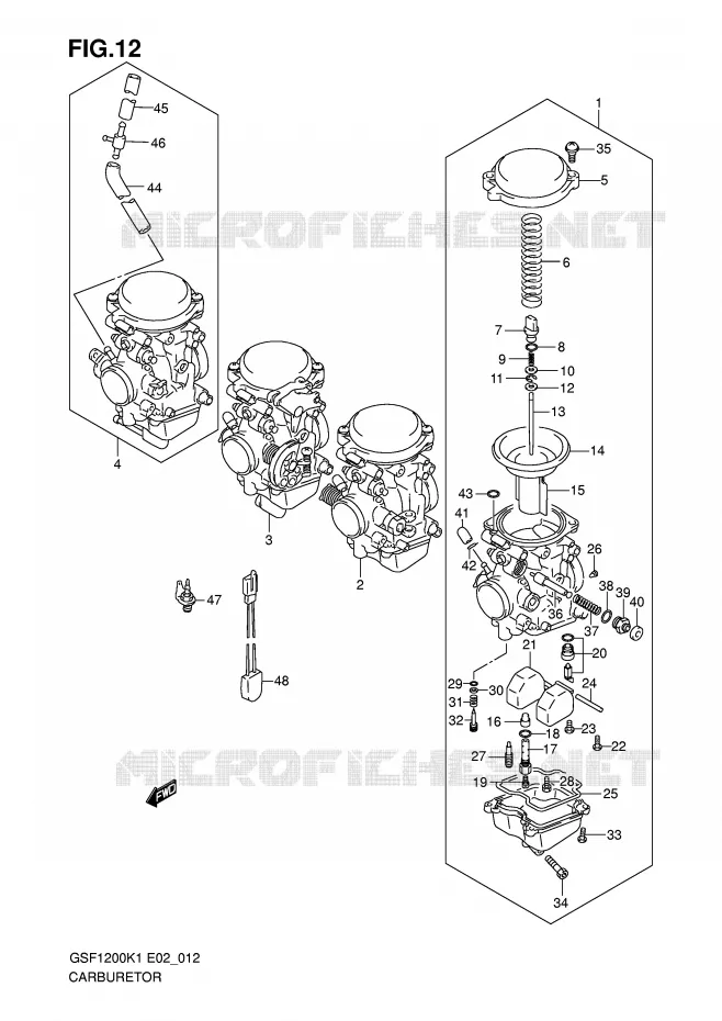 CARBURATOR Suzuki MOTO 1200 BANDIT 2003  GSF1200SK3(E2)