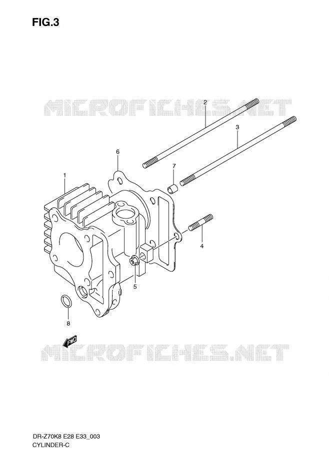 CILINDER Suzuki MOTO 70 DR-Z 2010  DR-Z70L0(E28/E33)