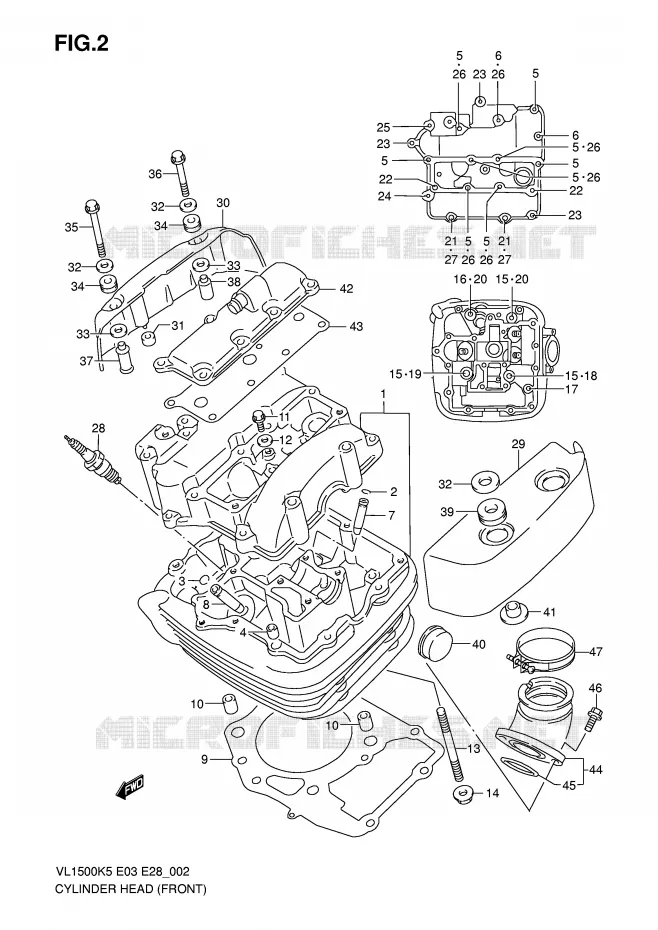 CILINDERKOP (AVT) Suzuki MOTO 1500 BOULEVARD 2007  VL1500K7(E3/E28)