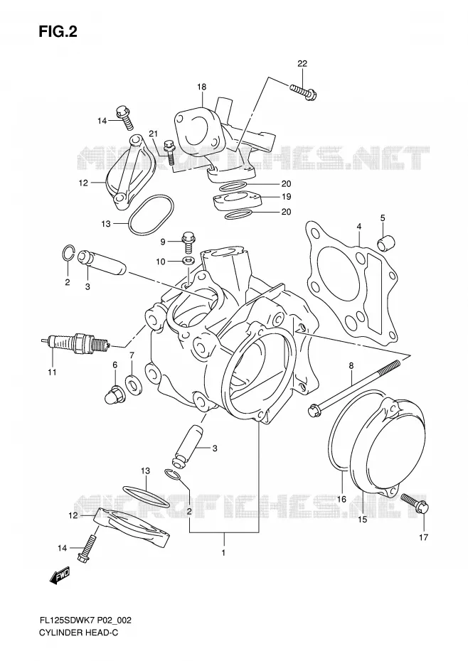 CILINDERKOP Suzuki SCOOTER 125 FL 2007  FL125SDWK7(P2)