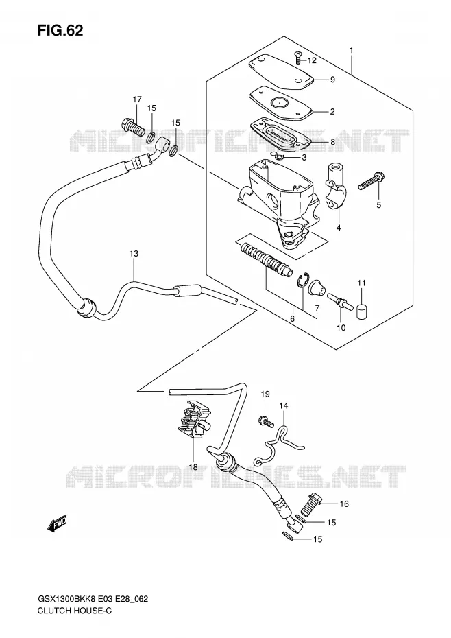 CLUTCH HOSE Suzuki MOTO 1300 B-KING 2009  GSX1300BKAK9(E3/E28)