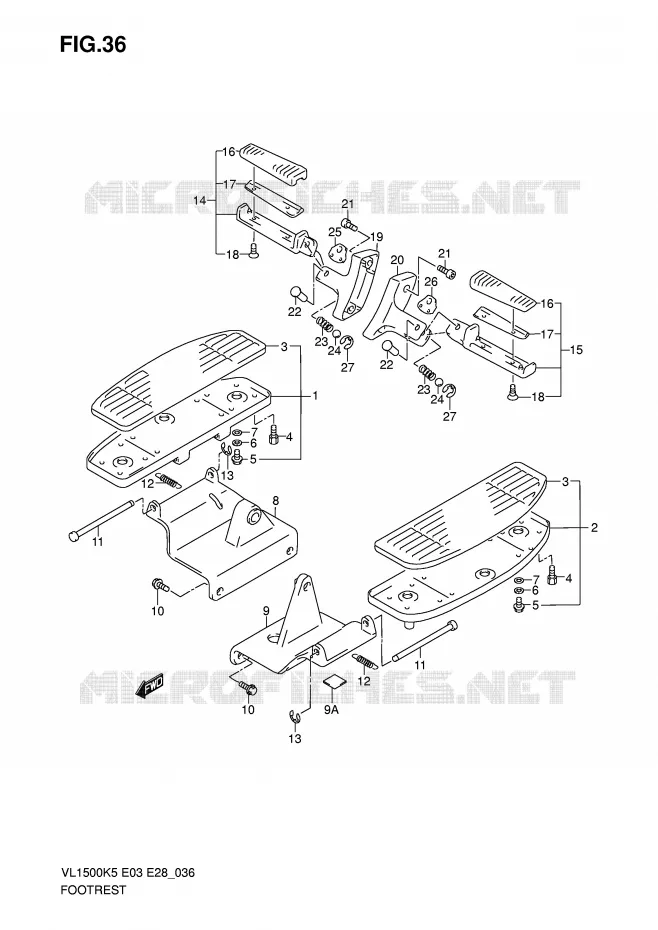 FOOTREST Suzuki MOTO 1500 BOULEVARD 2007  VL1500TK7(E3/E28)