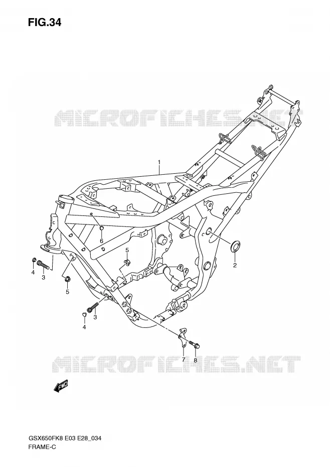 FRAME Suzuki MOTO 650 GSX-F 2010  GSX650FAL0(E3/E28)