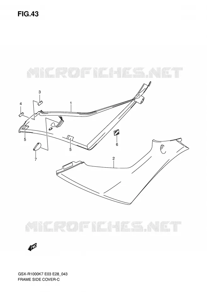 FRAME ZIJKLEP Suzuki MOTO 1000 GSX-R 2007  GSX-R1000 K7 (E03)