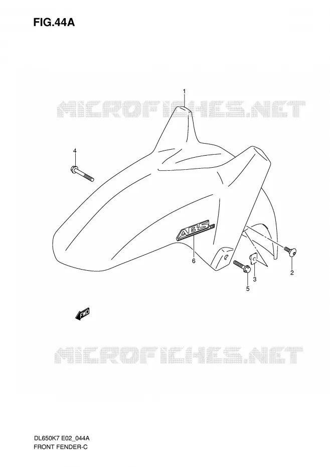 FRONT FENDER (MODEL K8) Suzuki MOTO 650 V-STROM 2009  DL650K9(E2)