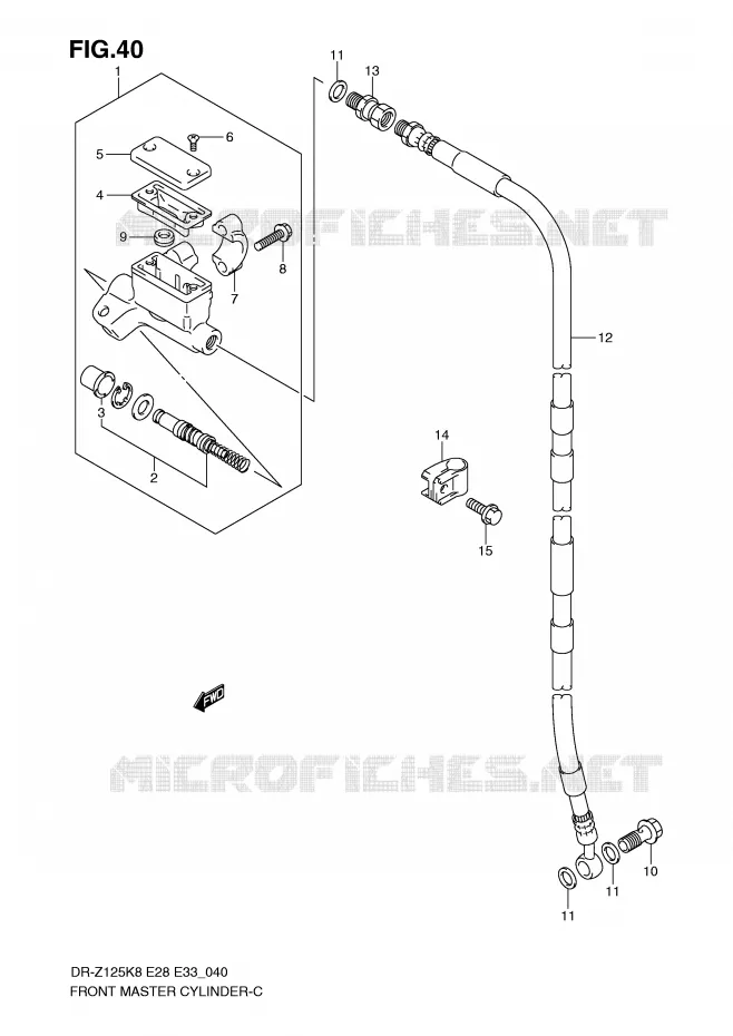 FRONT HOOFDREMCILINDER (DR-Z125L) Suzuki MOTO 125 DR-Z 2009  DR-Z125K9(E28/E33)