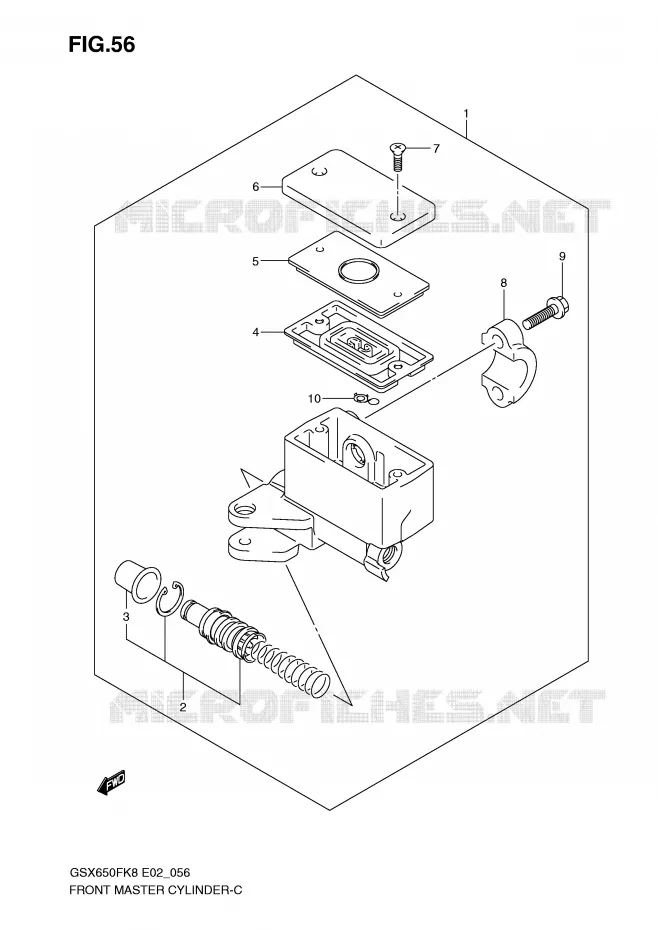 FRONT HOOFDREMCILINDER Suzuki MOTO 650 GSX-F 2010  GSX650FL0(E2)