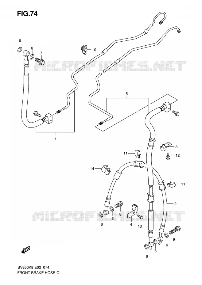 FRONT REMSLANG (SEE NOTE) Suzuki MOTO 650 SV 2010  SV650SUAL0(E2)