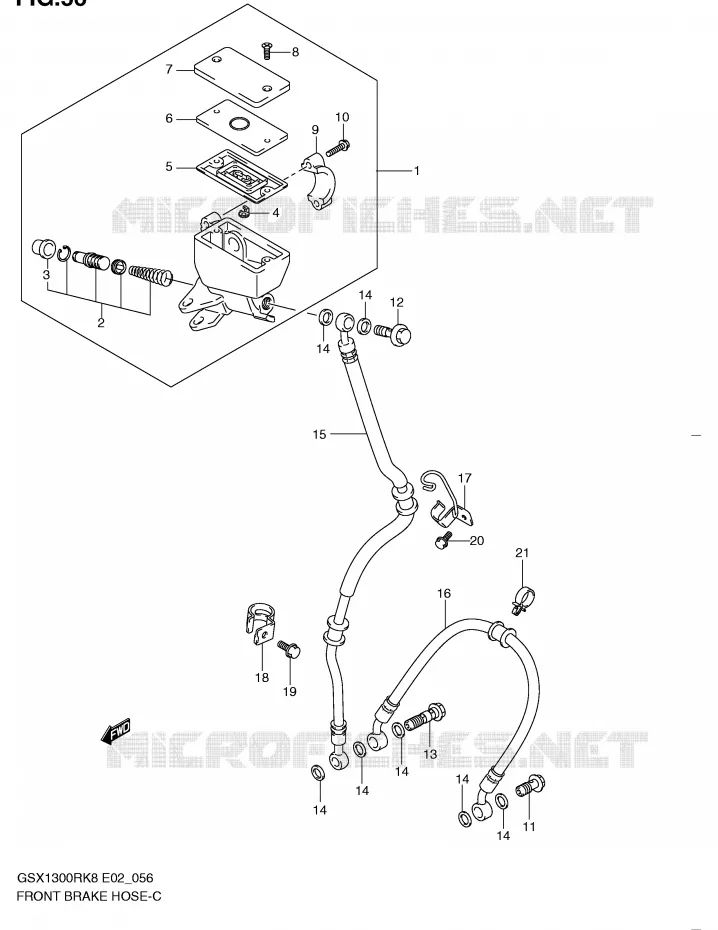 FRONT REMSLANG Suzuki MOTO 1300 HAYABUSA 2008  GSX1300RU2K8(E2)