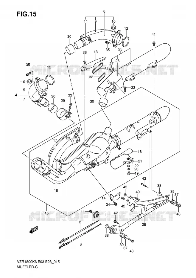 GELUIDDEMPER (MODEL K6/K7) Suzuki MOTO 1800 INTRUDER 2010  VZR1800ZL0(E3/E28)