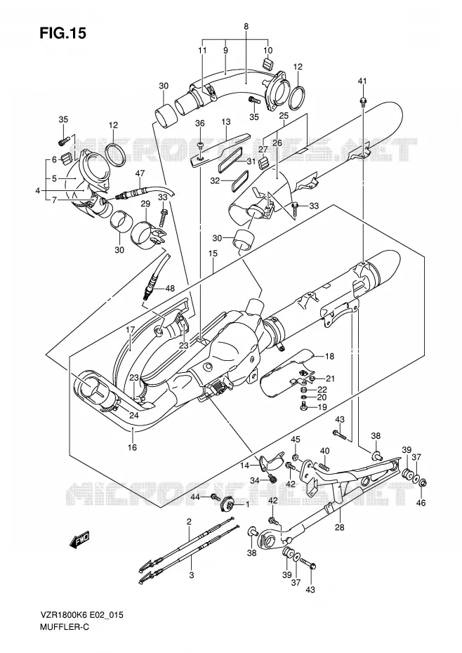 GELUIDDEMPER (VZR1800K6/U2K6/K7/U2K7/ZK7/ZU2K7/NK8/NU2K8) Suzuki MOTO 1800 INTRUDER 2006  VZR1800K6(E2)