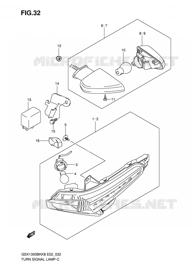INDICATOREN Suzuki MOTO 1300 B-KING 2009  GSX1300BKAUFK9(E2)